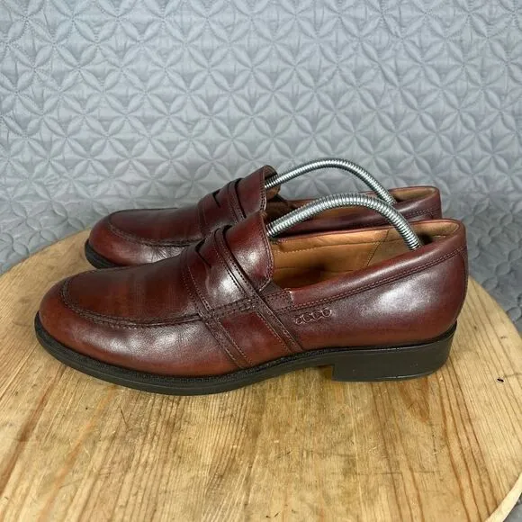 Ecco Shoes Men’s EU 43 US 9-9.5 Penny Loafers Brown Full Strap