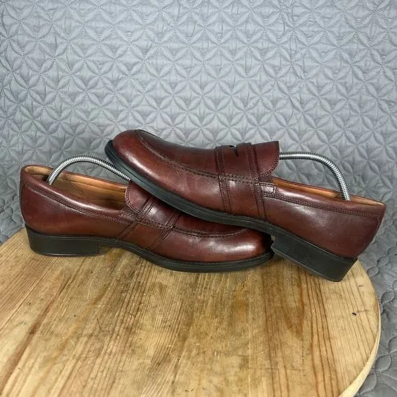 Ecco Shoes Men’s EU 43 US 9-9.5 Penny Loafers Brown Full Strap