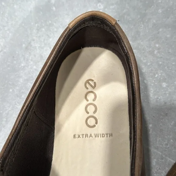 ECCO Soft 7 Brown Leather Casual Sneakers Shoes - Men’s Size US 12 / EU 46 Wide