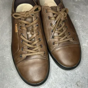 ECCO Soft 7 Brown Leather Casual Sneakers Shoes - Men’s Size US 12 / EU 46 Wide