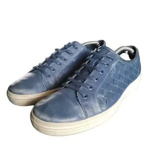 ECCO Soft 7 Shoes Mens 46 EU 12 Blue Woven Leather Sneaker Lace Up Casual