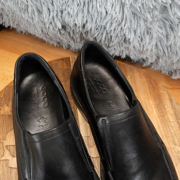 Ecco Windsor Men's Black Leather Slip-On Loafer Dress Shoes Size EU 47 US 13