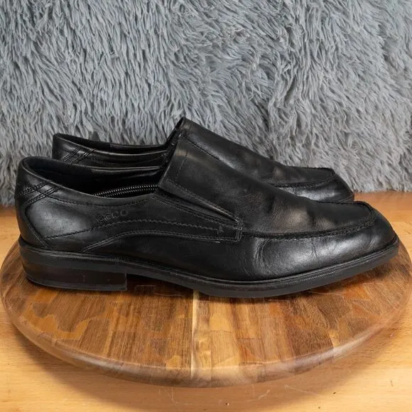 Ecco Windsor Men's Black Leather Slip-On Loafer Dress Shoes Size EU 47 US 13