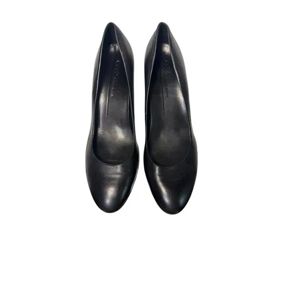 ECCO Womens Black Leather 3&quot; Heels Shoes 40 Size 9-9.5 Plateau Shape