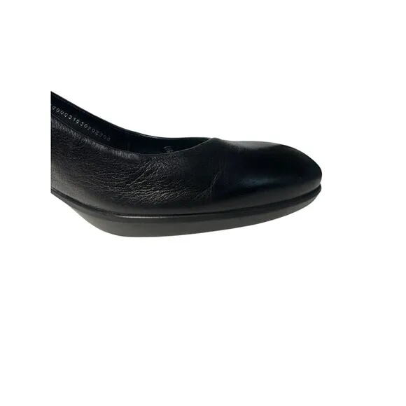 ECCO Womens Black Leather 3&quot; Heels Shoes 40 Size 9-9.5 Plateau Shape