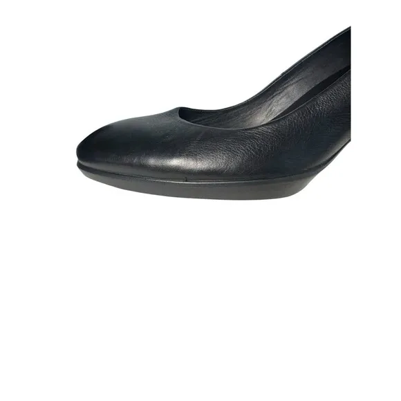 ECCO Womens Black Leather 3&quot; Heels Shoes 40 Size 9-9.5 Plateau Shape