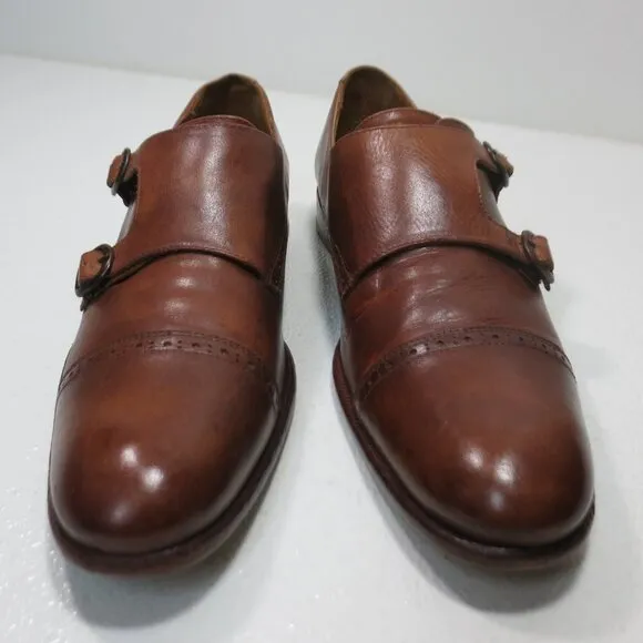 Eduardo Rivera Dual Monk Strap Leather Dress Shoes Mens Formal Footwear Sz 44