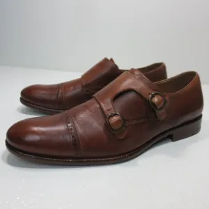 Eduardo Rivera Dual Monk Strap Leather Dress Shoes Mens Formal Footwear Sz 44