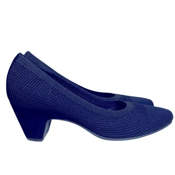 Eileen Fisher Black Kiss Knit Mid-Heel Pumps Women’s Size 9
