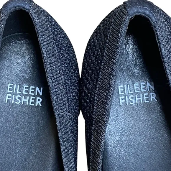 Eileen Fisher Black Kiss Knit Mid-Heel Pumps Women’s Size 9