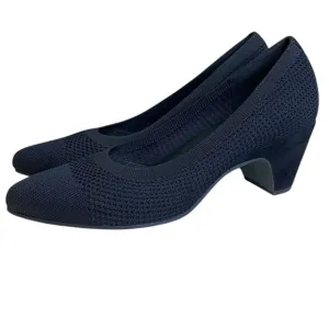 Eileen Fisher Black Kiss Knit Mid-Heel Pumps Women’s Size 9