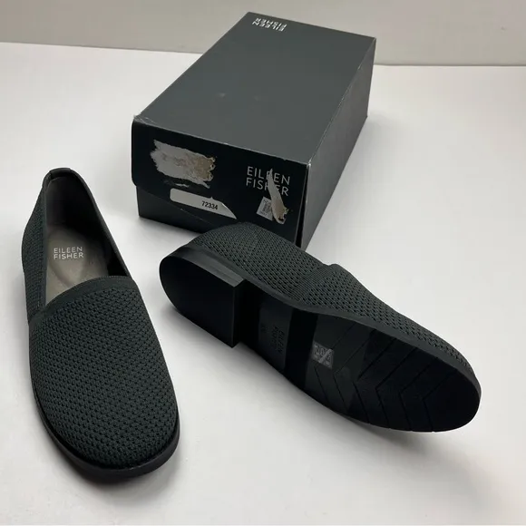 Eileen Fisher Demi Recycled Stretch Knit Loafer Women SZ 6.5 Grey Gray Shoes NEW