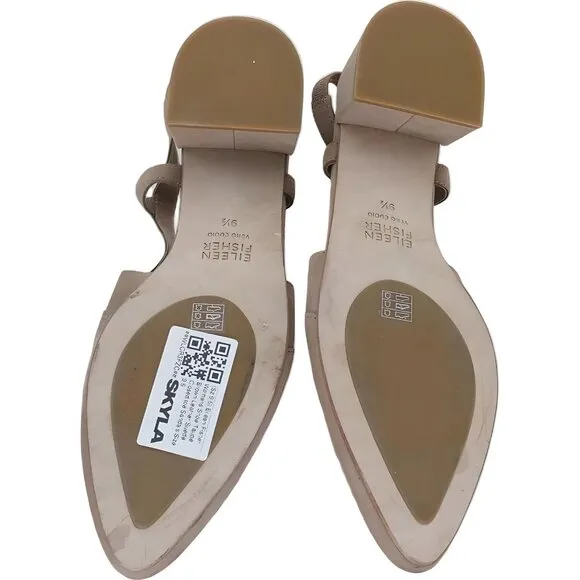 Eileen Fisher Taupe Brown Closed Toe Leather Suede Sandals Size 9.5