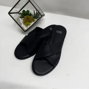 Eileen Fisher Women's Black Slide Sandals size 7 leather like new