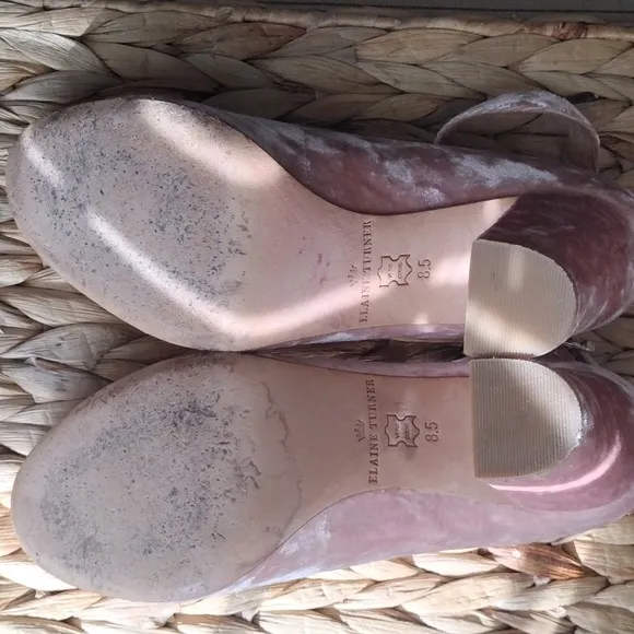 Elaine Turner Norma pink crushed  Velvet  Mary Jane 8.5