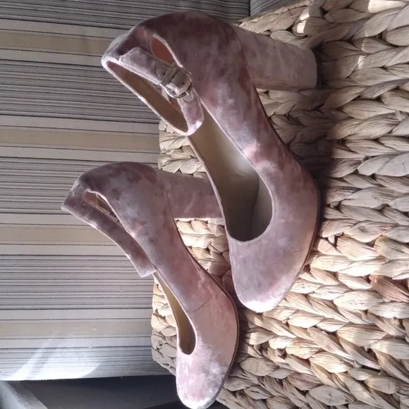Elaine Turner Norma pink crushed  Velvet  Mary Jane 8.5