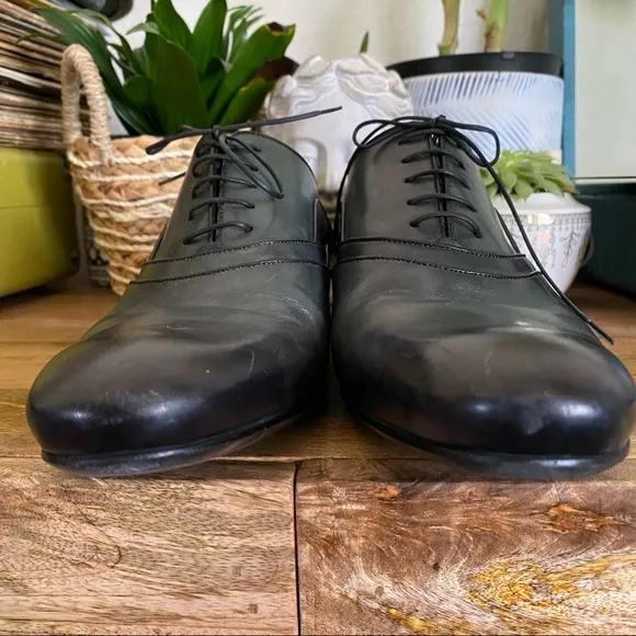 Elegant Black Leather Men's Dress Shoes