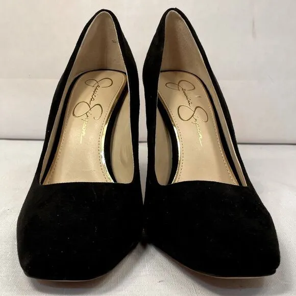 Elegant Black Suede  4” Heel Jessica Simpson Pumps size 7 Like New