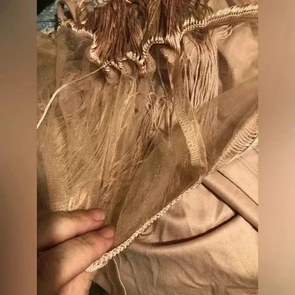 Embroidered Fringe Long Dress