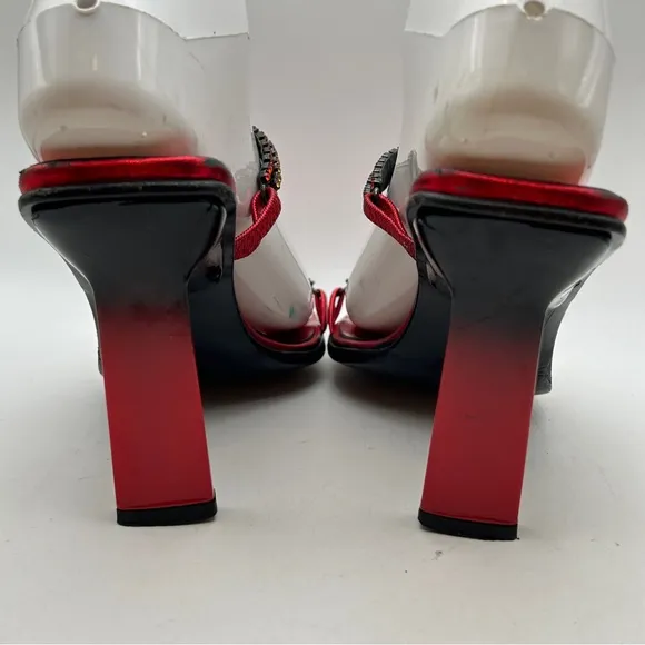 Enrico Ciuni Womans heels 36 eu 6 red strappy ombre sandals Shoes designer sexy