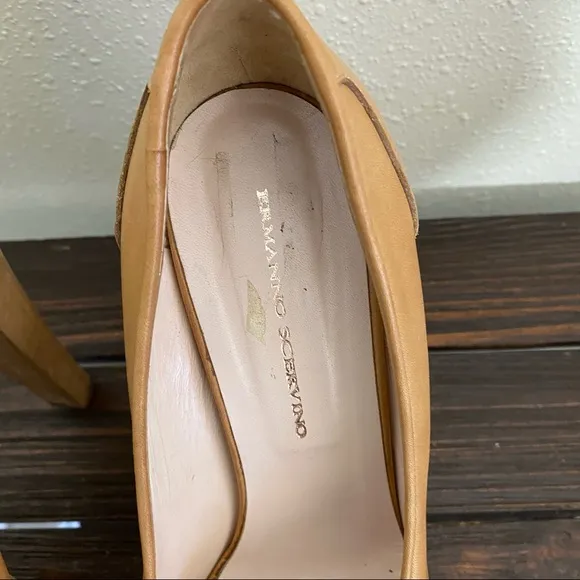 Ermanno Scervino Décolleté platform Shoes Woman’s 40 Heels Leather Camel Tan