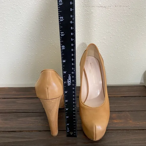Ermanno Scervino Décolleté platform Shoes Woman’s 40 Heels Leather Camel Tan