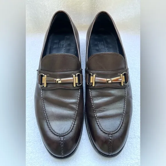 Ermenegildo Zegna Elegant Brown Leather Loafers - 10