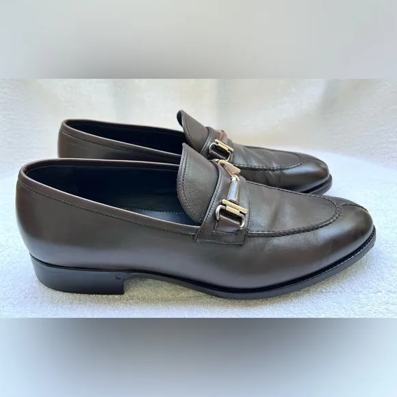 Ermenegildo Zegna Elegant Brown Leather Loafers - 10