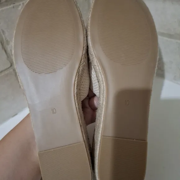 Espadrille Wedge Sandals Tan Beige Size 10