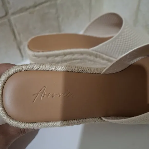 Espadrille Wedge Sandals Tan Beige Size 10