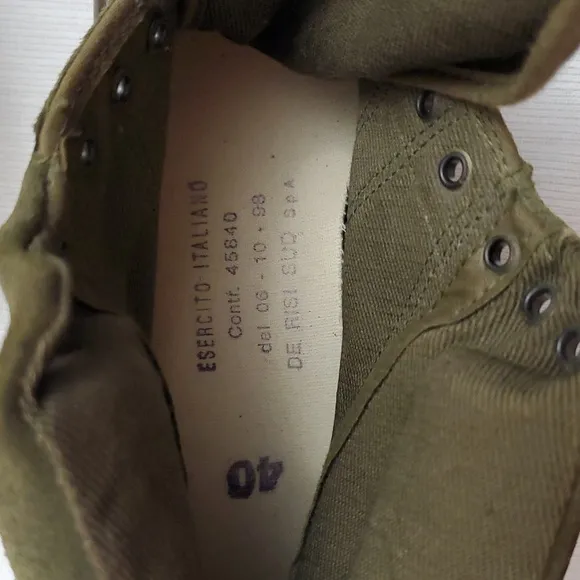 Essercito Italiano Olive Green High-Top UNISEX Sneakers  Sz40.(M7.5-8)(W 9.5-10)
