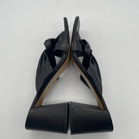 Everlane The Day Twist Heel Womens 10.5 Slip On Black Leather Block Heel Mule