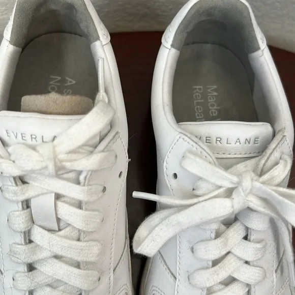Everlane The ReLeather Court Sneakers Size 5 In White
