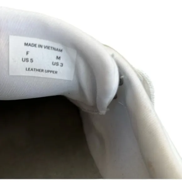 Everlane The ReLeather Court Sneakers Size 5 In White