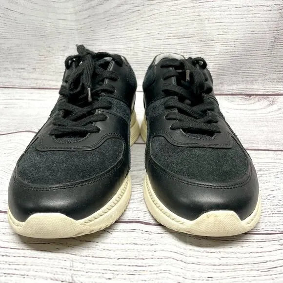 EverLane Trainer Black Leather Suede Sneakers Unisex Women Size 10 Men Size 8