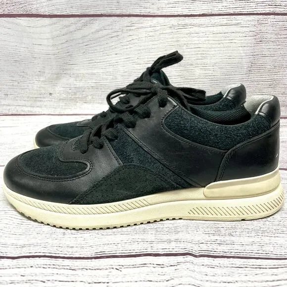 EverLane Trainer Black Leather Suede Sneakers Unisex Women Size 10 Men Size 8