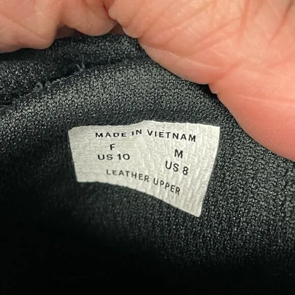 EverLane Trainer Black Leather Suede Sneakers Unisex Women Size 10 Men Size 8
