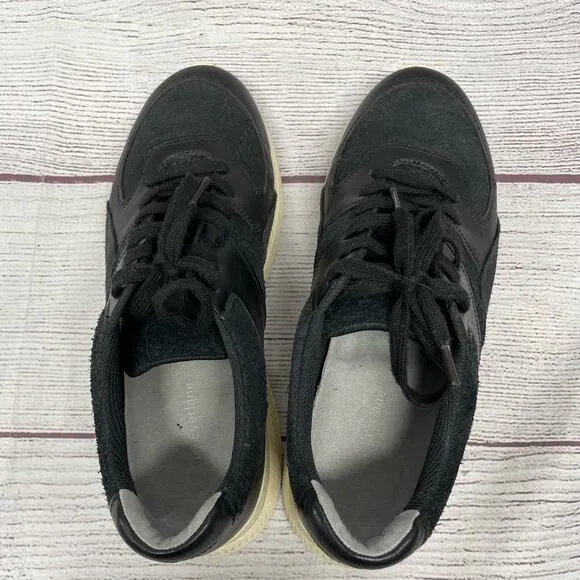 EverLane Trainer Black Leather Suede Sneakers Unisex Women Size 10 Men Size 8