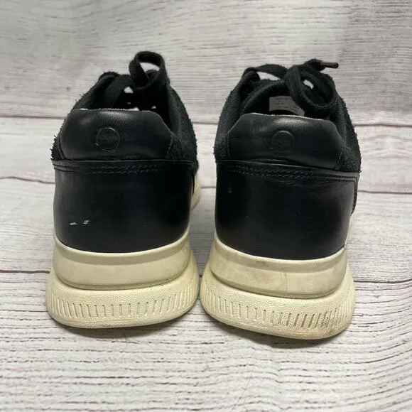 EverLane Trainer Black Leather Suede Sneakers Unisex Women Size 10 Men Size 8