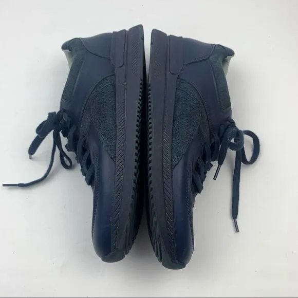Everlane Unisex The Trainer Suede Sneakers Navy Blue