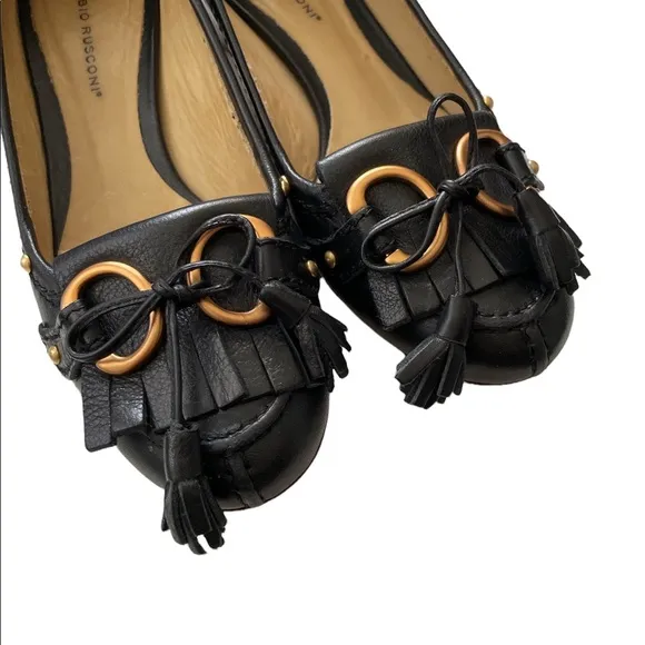 Fabio Rusconi Black Moccasin Heels size 7.5