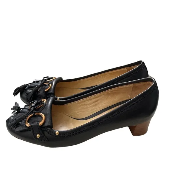 Fabio Rusconi Black Moccasin Heels size 7.5