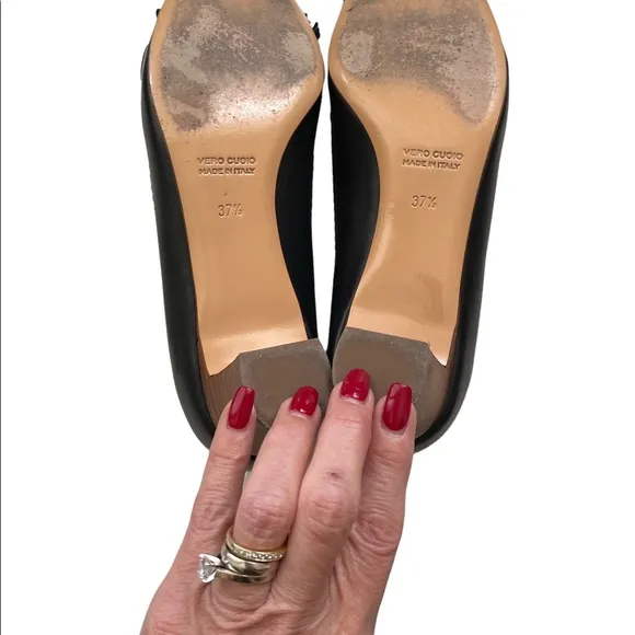 Fabio Rusconi Black Moccasin Heels size 7.5