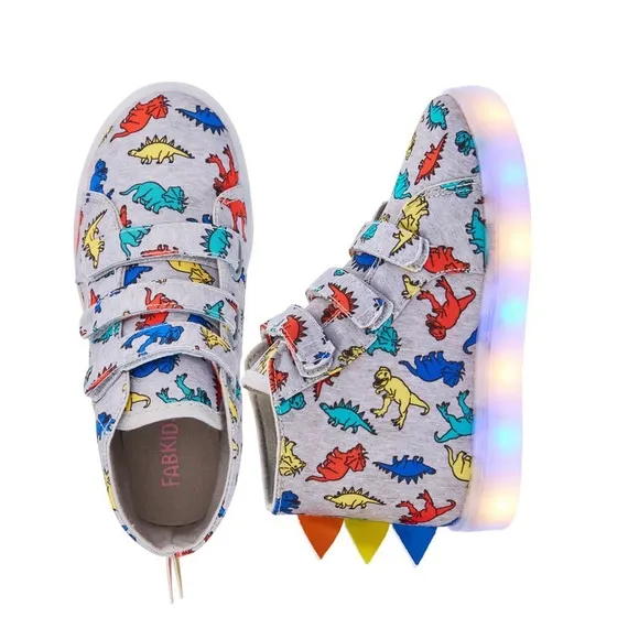 FabKids Boys Light-up 3D Dinosaur Hightop Sneakers NWOB Sale