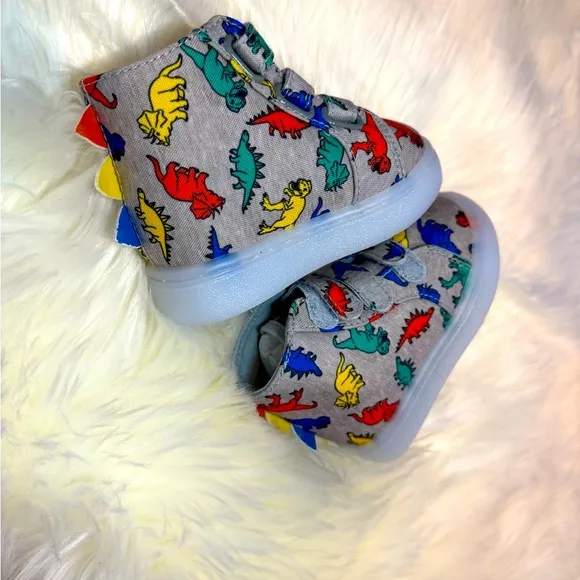 FabKids Boys Light-up 3D Dinosaur Hightop Sneakers NWOB Sale
