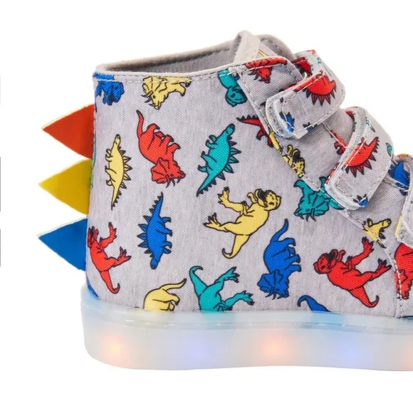 FabKids Boys Light-up 3D Dinosaur Hightop Sneakers NWOB Sale