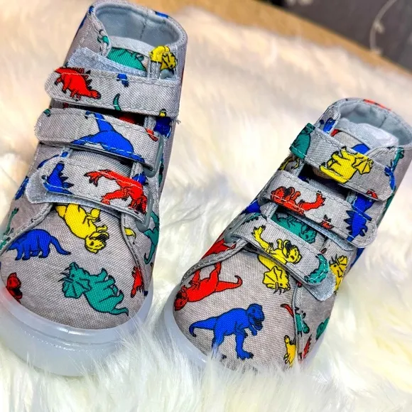 FabKids Boys Light-up 3D Dinosaur Hightop Sneakers NWOB Sale