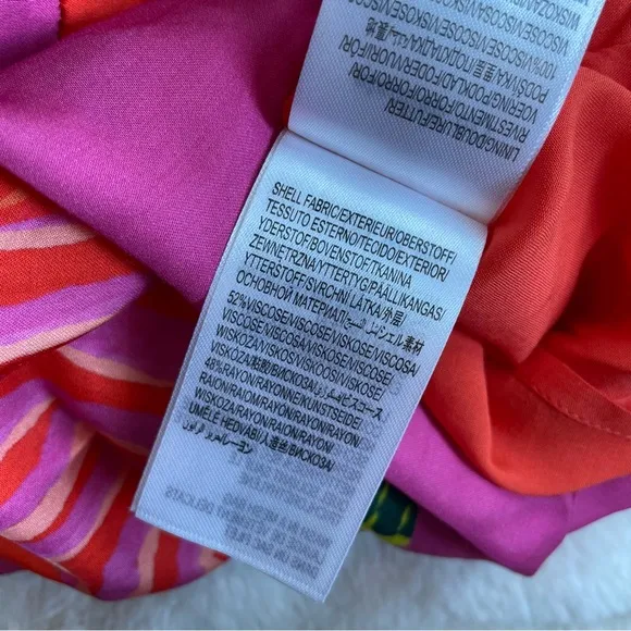 FARM RIO Mixed Ombre Chita  Lenzing Ecovero Viscose Scarf Mini Dress Sz M NWOT