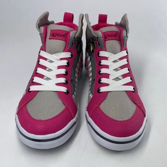 Feiyue Delta Mid Animal (Dragon)‎ Grey/Fuchsia Hi Top Sneakers Kids Youth NIB