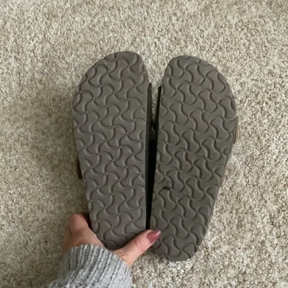 Felt Arizona Birkenstock Sandals Olive 38